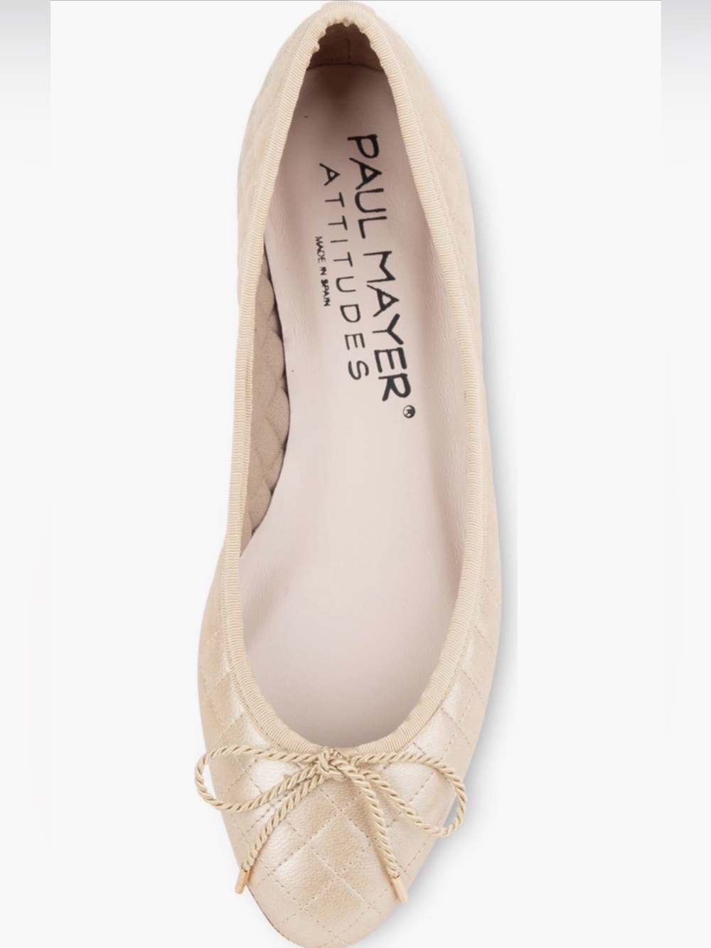 Paul Mayers Attitudes Lido Quilted Metallic Ballet Flats - Gold - Picture 4 of 12